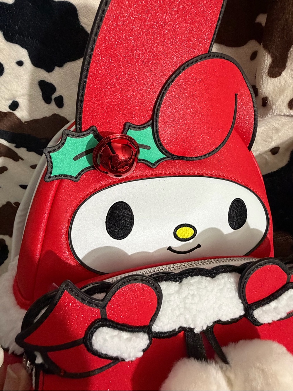 Red My Melody Backpack with Festive Pom-Pom Detail - Picture 2 of 4